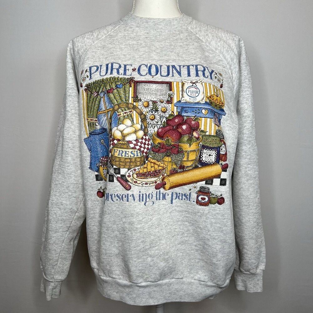 Vintage Pure Country Preserving the Past Cottagecore‎ Sweatshirt Size Large